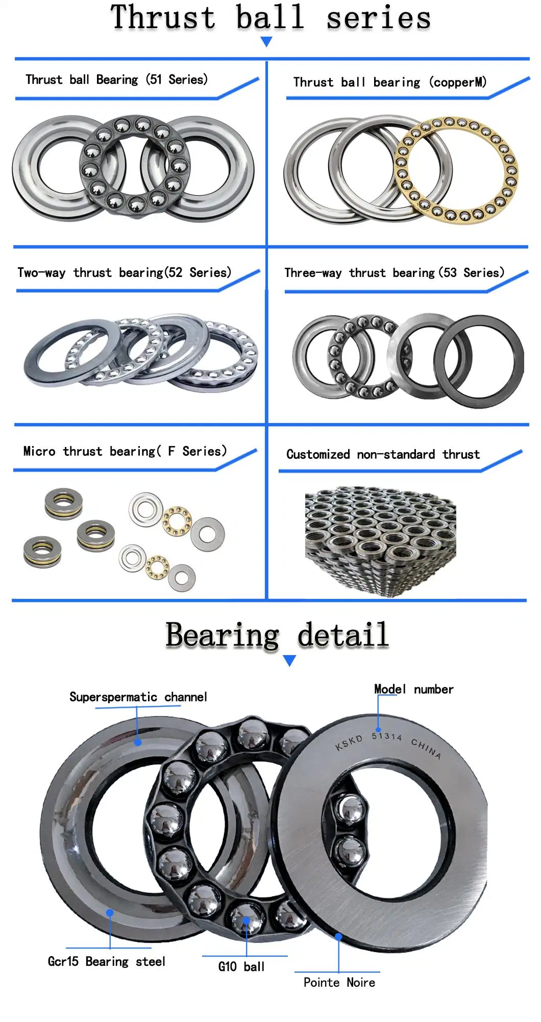 51211 8211 Thrust Ball Bearing Mechanical Parts Ball Bearing Bearing